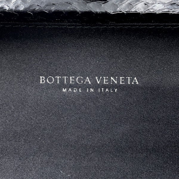 ボッテガヴェネタ クラッチバッグ イントレチャート ノット サテン/パイソン BOTTEGA VENETA 黒