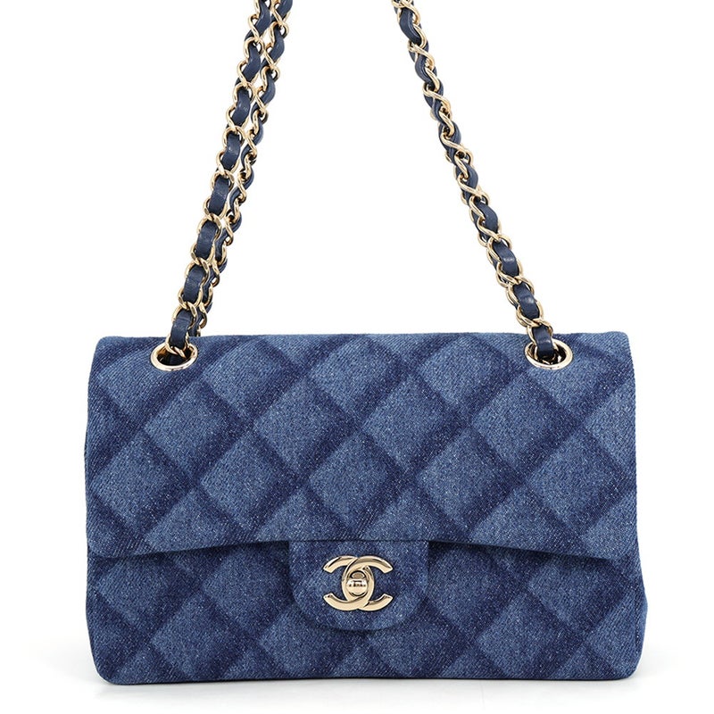シャネル チェーンショルダーバッグ マトラッセ23 ココマーク デニム ダブルチェーン A01113 CHANEL