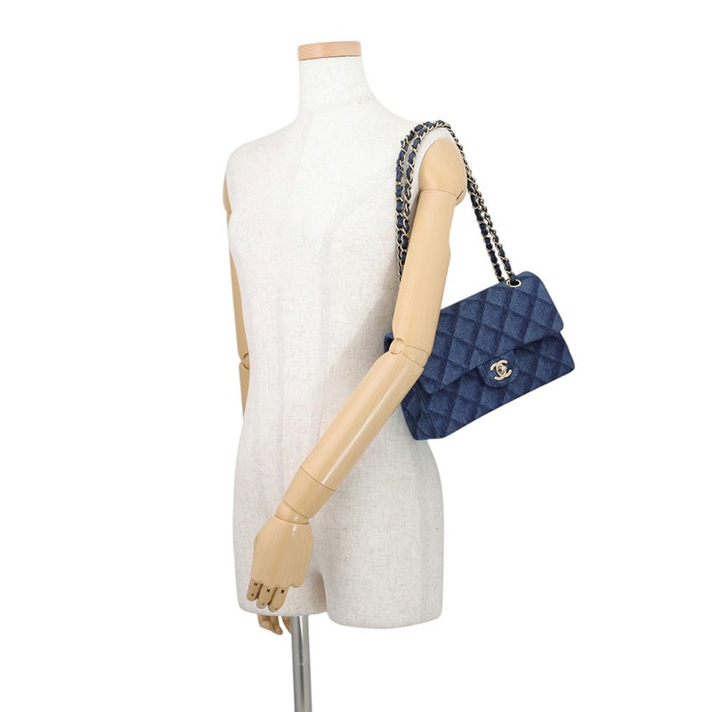 シャネル チェーンショルダーバッグ マトラッセ23 ココマーク デニム ダブルチェーン A01113 CHANEL