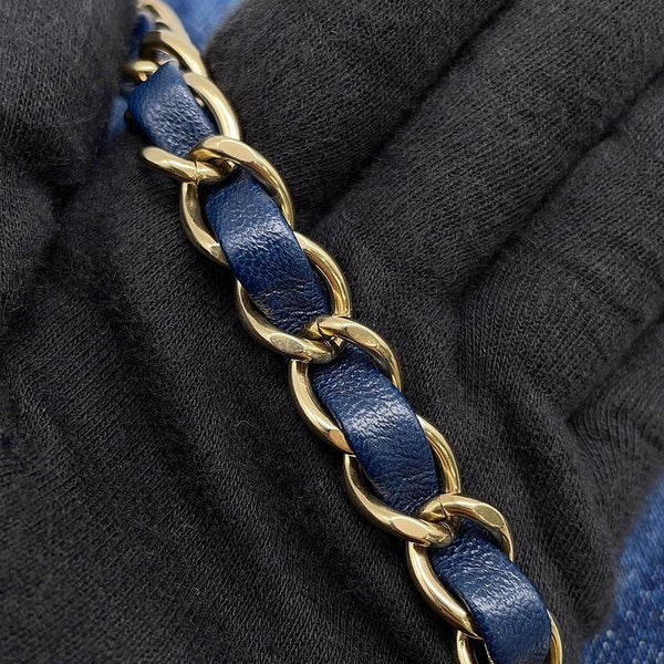シャネル チェーンショルダーバッグ マトラッセ23 ココマーク デニム ダブルチェーン A01113 CHANEL