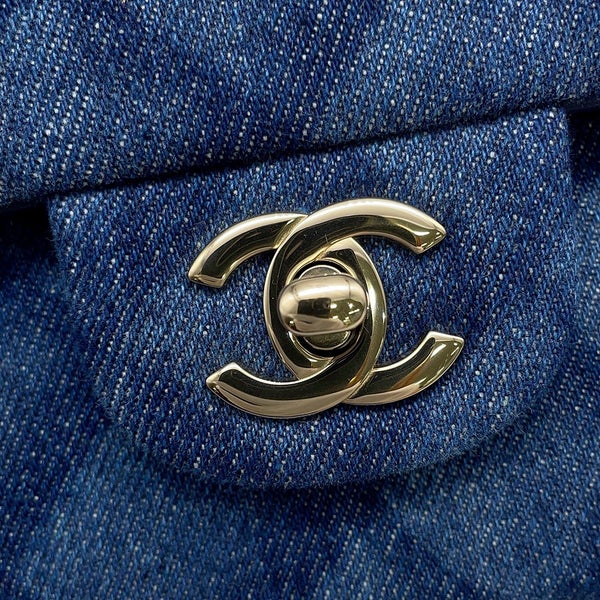 シャネル チェーンショルダーバッグ マトラッセ23 ココマーク デニム ダブルチェーン A01113 CHANEL