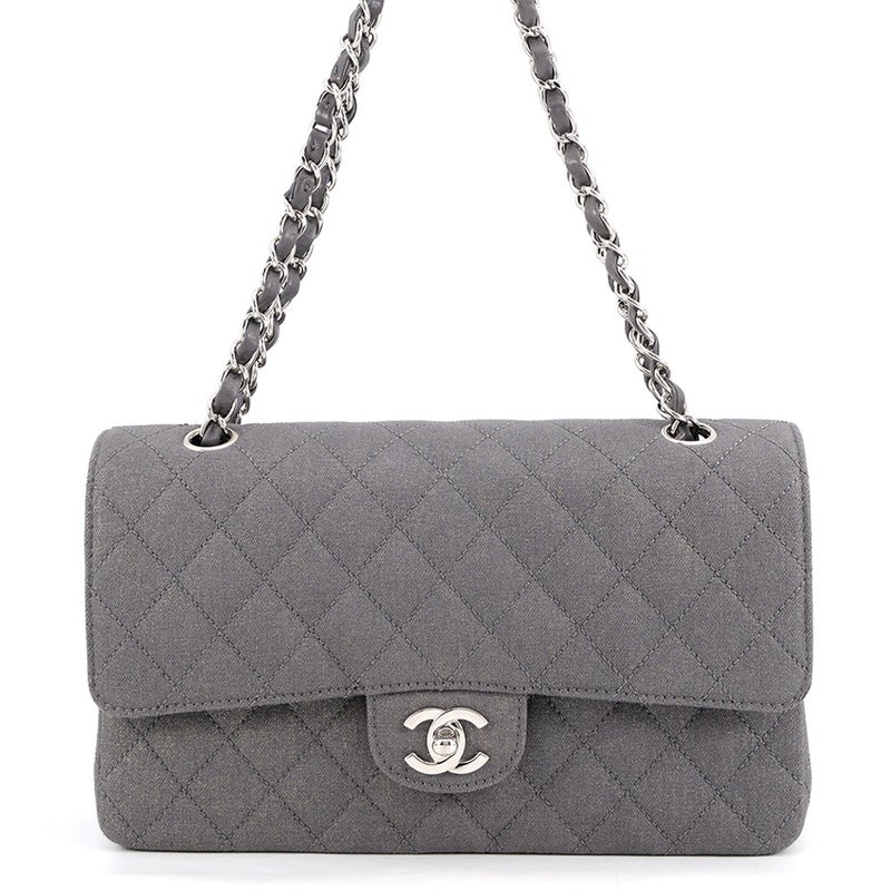 シャネル チェーンショルダーバッグ マトラッセ25 ココマーク キャンバス ダブルチェーン A01112 CHANEL