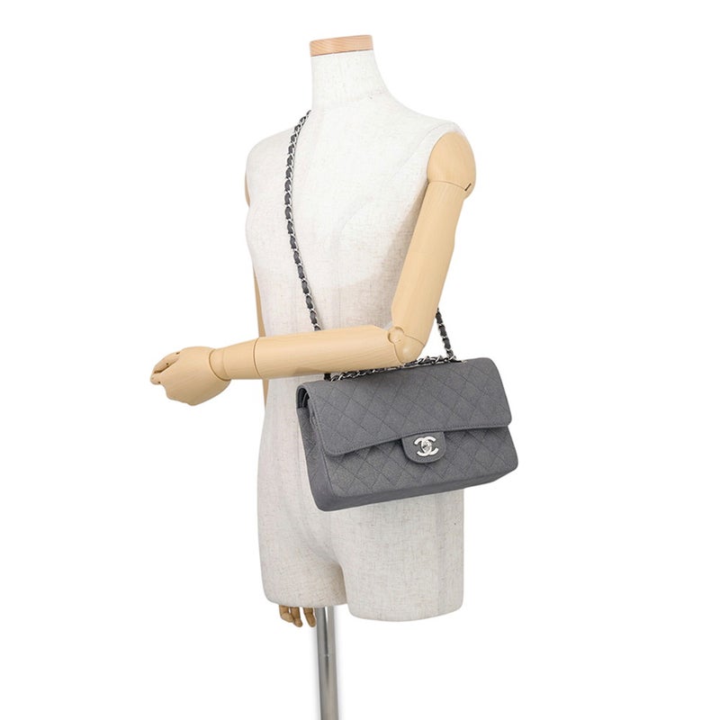 シャネル チェーンショルダーバッグ マトラッセ25 ココマーク キャンバス ダブルチェーン A01112 CHANEL
