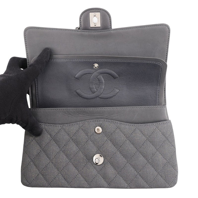 シャネル チェーンショルダーバッグ マトラッセ25 ココマーク キャンバス ダブルチェーン A01112 CHANEL