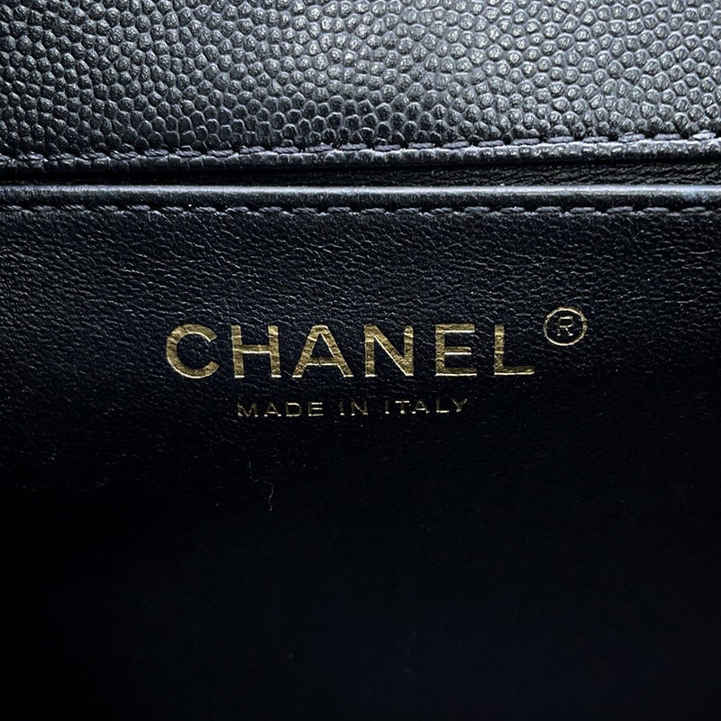 シャネル チェーンショルダーバッグ ココマーク ボーイシャネル キャビアスキン A67086 CHANEL 黒