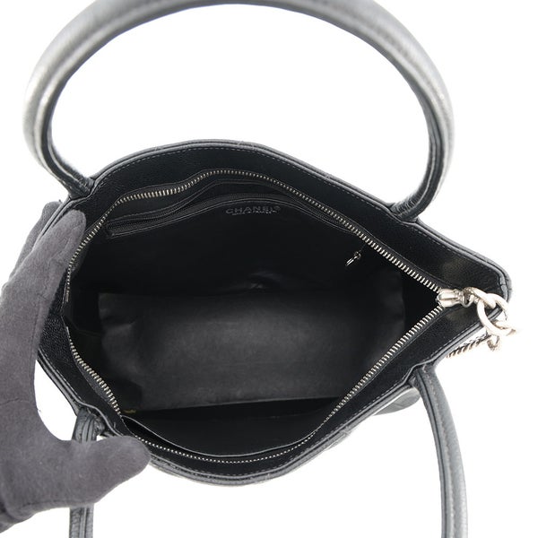 シャネル トートバッグ 復刻トート ココマーク キャビアスキン A01804 CHANEL バッグ マトラッセ キルティング 黒