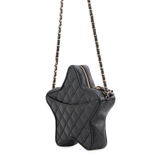 シャネル  チェーンショルダーバッグ マトラッセ ココマーク スター 星 ラムスキン AS4579 CHANEL 黒