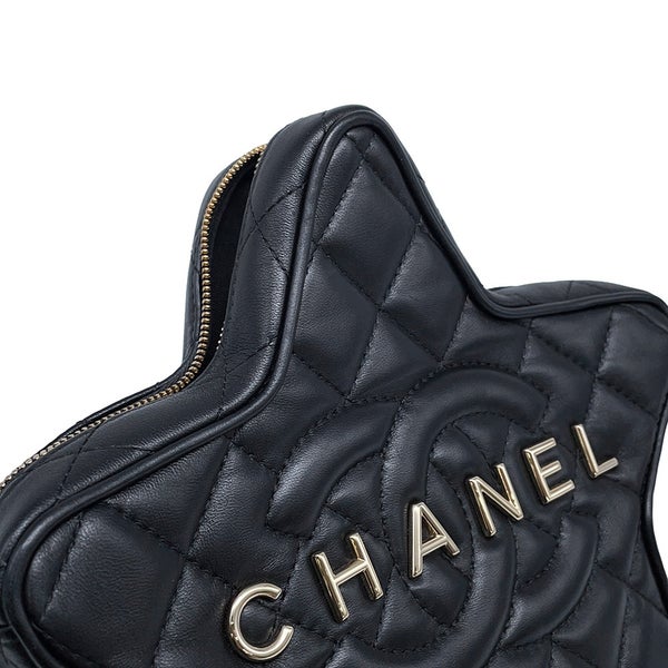 シャネル  チェーンショルダーバッグ マトラッセ ココマーク スター 星 ラムスキン AS4579 CHANEL 黒