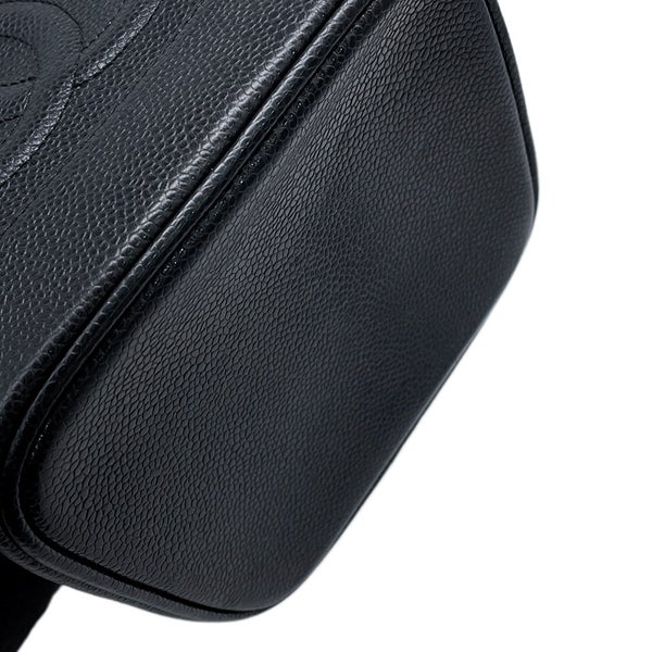 シャネル バニティバッグ ココマーク キャビアスキン 縦型 A01998 CHANEL バッグ 化粧ポーチ コスメポーチ 黒
