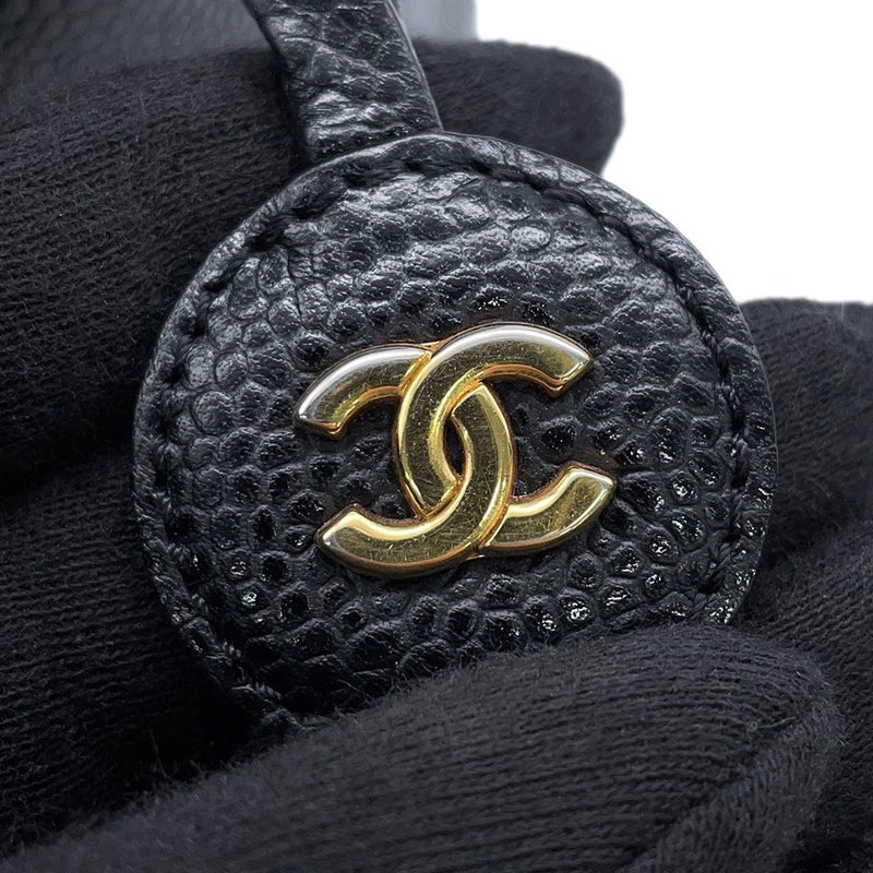 シャネル バニティバッグ ココマーク キャビアスキン 縦型 A01998 CHANEL バッグ 化粧ポーチ コスメポーチ 黒