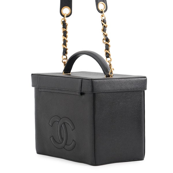 シャネル バニティバッグ ココマーク キャビアスキン A01999 CHANEL バッグ コスメポーチ 2wayショルダー 黒