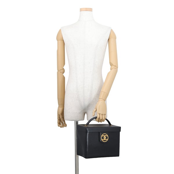 シャネル バニティバッグ ココマーク キャビアスキン A01999 CHANEL バッグ コスメポーチ 2wayショルダー 黒