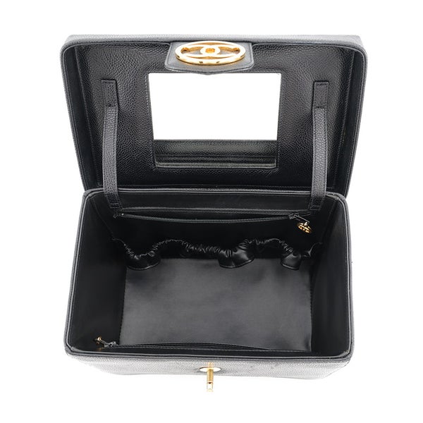 シャネル バニティバッグ ココマーク キャビアスキン A01999 CHANEL バッグ コスメポーチ 2wayショルダー 黒