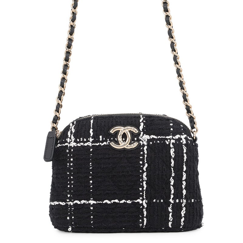 シャネル ノベルティ チェーンショルダーバッグ ミニ ツイード ココマーク CHANEL イヤーズギフト 黒