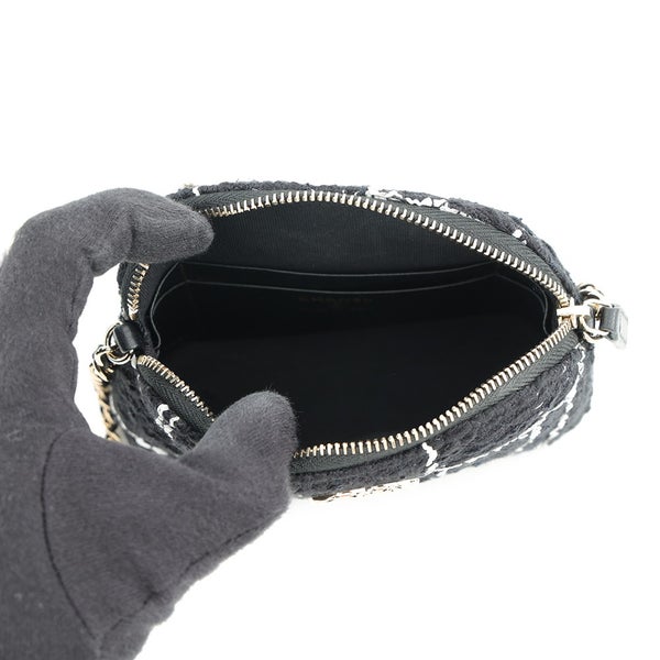 シャネル ノベルティ チェーンショルダーバッグ ミニ ツイード ココマーク CHANEL イヤーズギフト 黒