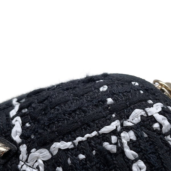 シャネル ノベルティ チェーンショルダーバッグ ミニ ツイード ココマーク CHANEL イヤーズギフト 黒