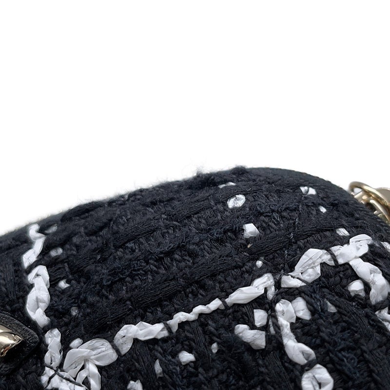 シャネル ノベルティ チェーンショルダーバッグ ミニ ツイード ココマーク CHANEL イヤーズギフト 黒