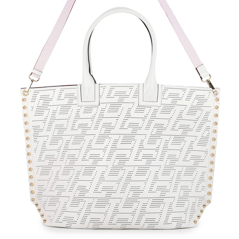 クリスチャン・ルブタン トートバッグ カバロウ テクノ カーフレザー 1235143 Christian Louboutin ２wayショルダー 白