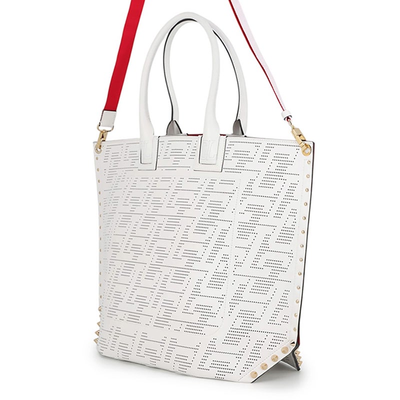 クリスチャン・ルブタン トートバッグ カバロウ テクノ カーフレザー 1235143 Christian Louboutin ２wayショルダー 白