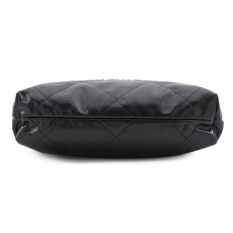 シャネル ハンドバッグ CHANEL 22 マトラッセ スモール シャイニーカーフレザー AS3260 CHANEL ポーチ付き 黒