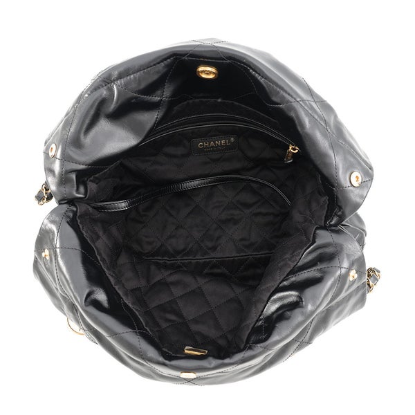 シャネル ハンドバッグ CHANEL 22 マトラッセ スモール シャイニーカーフレザー AS3260 CHANEL ポーチ付き 黒