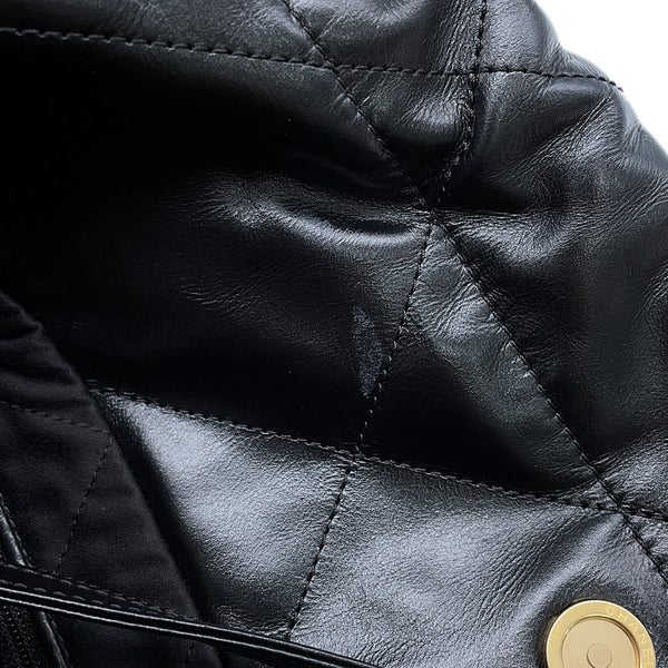 シャネル ハンドバッグ CHANEL 22 マトラッセ スモール シャイニーカーフレザー AS3260 CHANEL ポーチ付き 黒