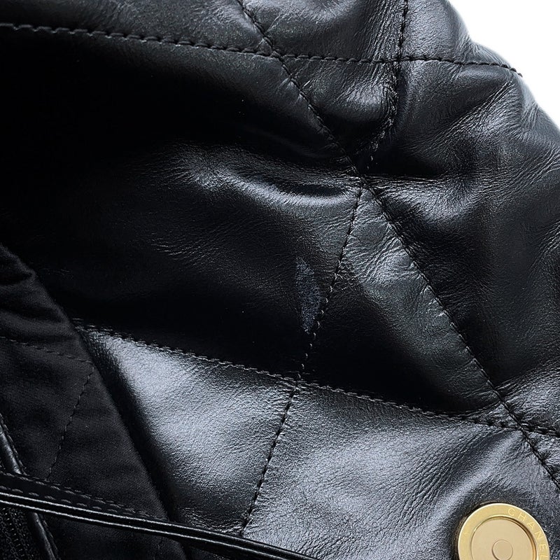 シャネル ハンドバッグ CHANEL 22 マトラッセ スモール シャイニーカーフレザー AS3260 CHANEL ポーチ付き 黒