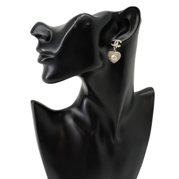 シャネル ピアス ココマーク ハート ラインストーン フェイクパール P22B AB9398 CHANEL アクセサリー