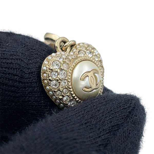 シャネル ピアス ココマーク ハート ラインストーン フェイクパール P22B AB9398 CHANEL アクセサリー