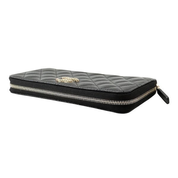 シャネル 長財布 マトラッセ ココマーク キャビアスキン AP3181 CHANEL 黒