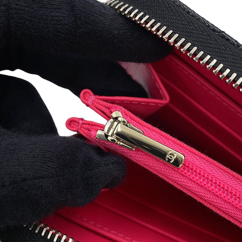 シャネル 長財布 マトラッセ ココマーク キャビアスキン AP3181 CHANEL 黒