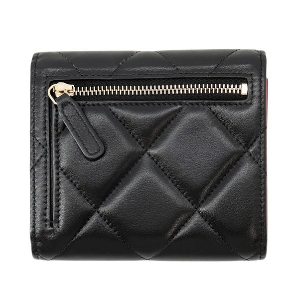 シャネル 三つ折り財布 シャネル19 マトラッセ スモールフラップ ウォレット ラムスキン AP2809 CHANEL 黒