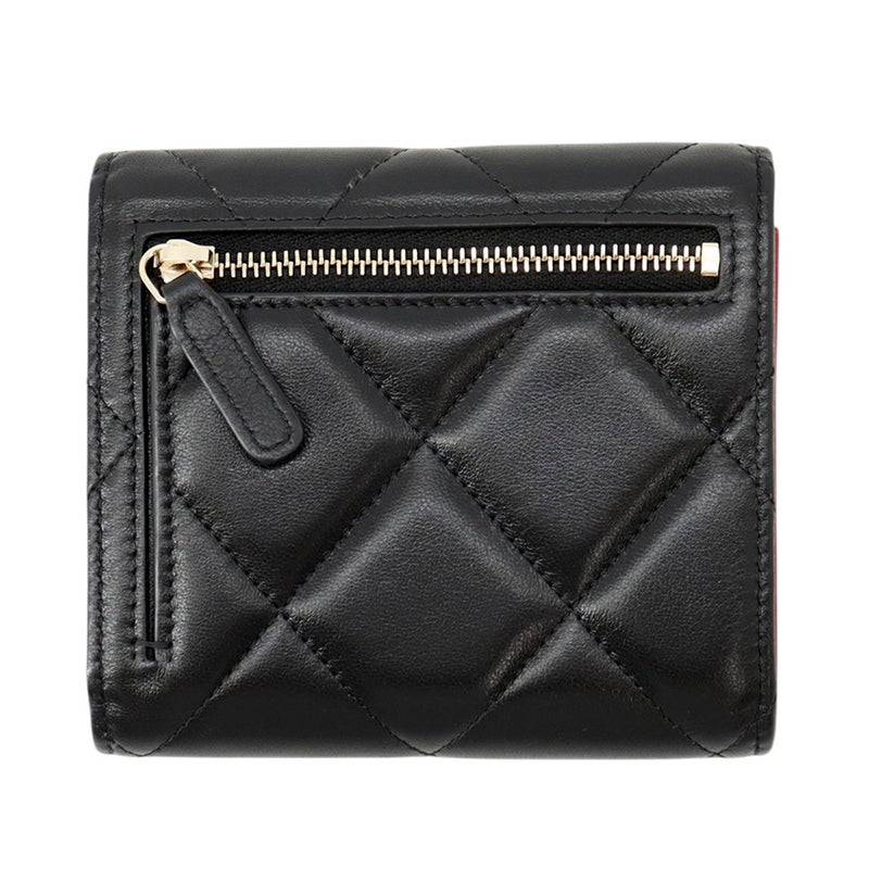 シャネル 三つ折り財布 シャネル19 マトラッセ スモールフラップ ウォレット ラムスキン AP2809 CHANEL 黒