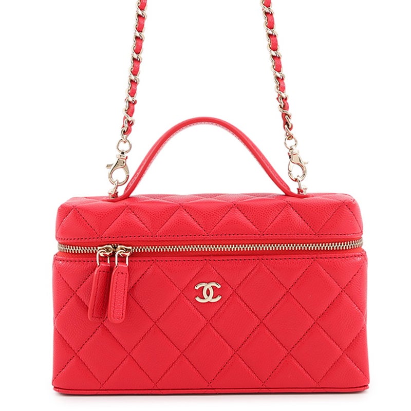 シャネル チェーンショルダーバッグ マトラッセ バニティ ココマーク キャビアスキン AP4385 CHANEL ヴァニティ 2way