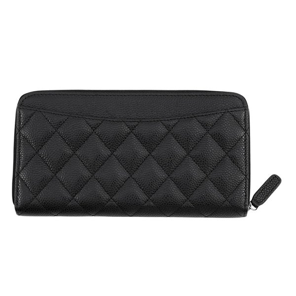 シャネル 長財布 マトラッセ ココマーク クラシック ロング ジップウォレット キャビアスキン AP0242 CHANEL 黒