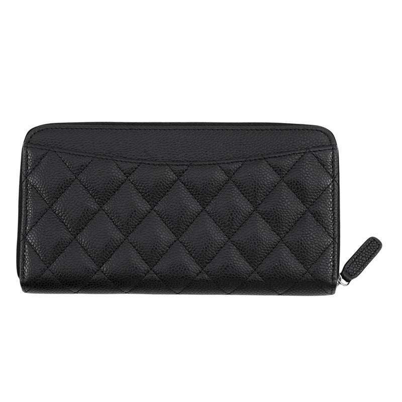 シャネル 長財布 マトラッセ ココマーク クラシック ロング ジップウォレット キャビアスキン AP0242 CHANEL 黒