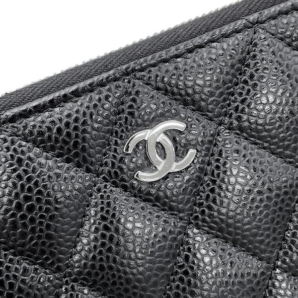 シャネル 長財布 マトラッセ ココマーク クラシック ロング ジップウォレット キャビアスキン AP0242 CHANEL 黒