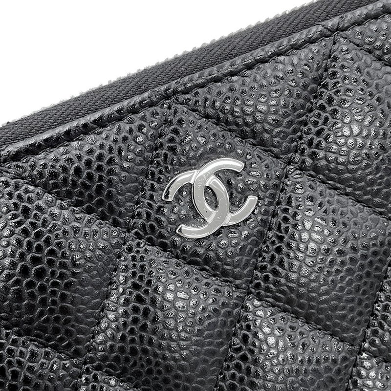 シャネル 長財布 マトラッセ ココマーク クラシック ロング ジップウォレット キャビアスキン AP0242 CHANEL 黒