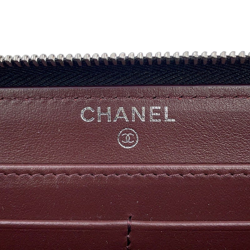 シャネル 長財布 マトラッセ ココマーク クラシック ロング ジップウォレット キャビアスキン AP0242 CHANEL 黒