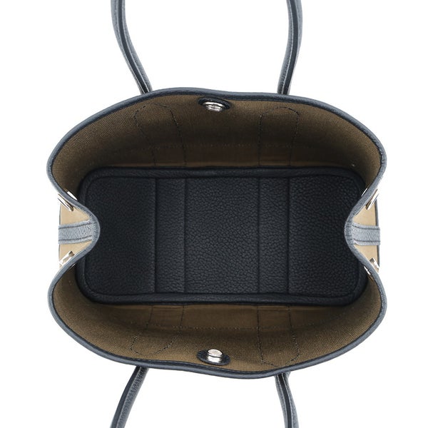 エルメス トートバッグ ネオ・ガーデン 23 ガーデンパーティ オリーブグリーン/ブラック/シルバー金具 トワルオフィシエ/ネゴンダ G刻印 黒