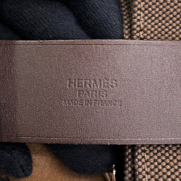 エルメス トートバッグ エトリヴィエール ショッピング エタン/エベンヌ/シルバー金具 トワルアッシュ/ヴァッシュハンター □Q刻印