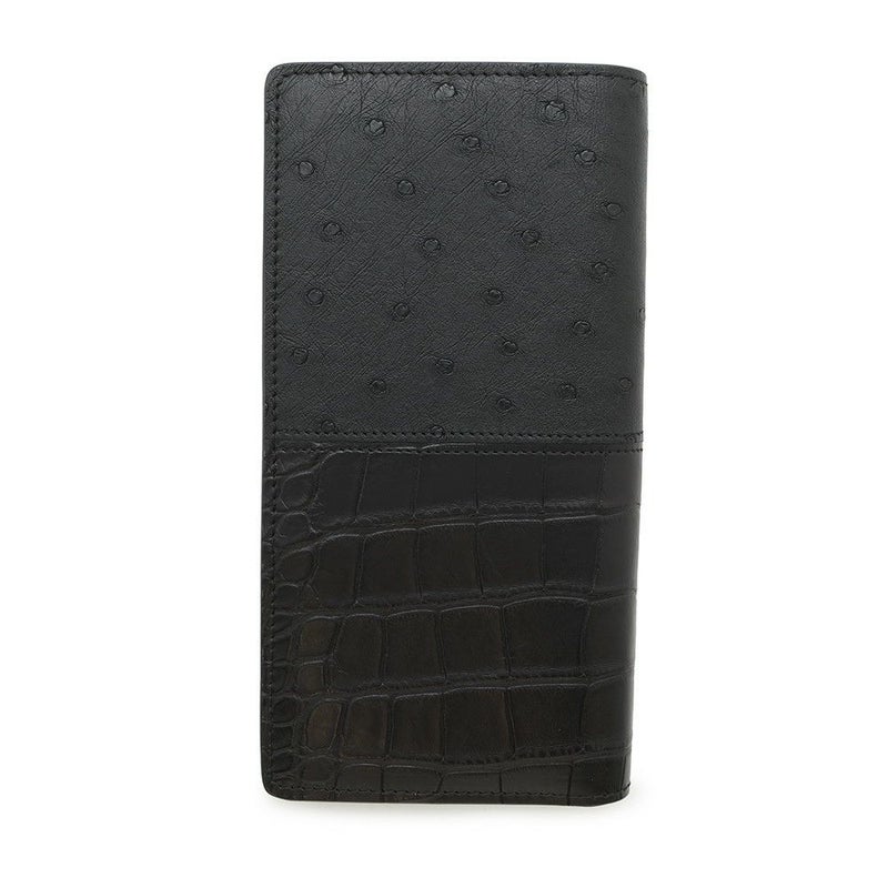 ルイヴィトン 長財布 モノグラム・エクリプス/オーストリッチ/クロコダイル ポルトフォイユ・ブラザ N96277 メンズ ブラック 黒