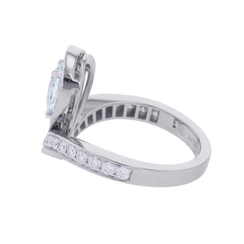 ショーメ リング ジョゼフィーヌ エグレット ダイヤ 40P/アクアマリン 1P 0.60ct K18WG サイズ48 083297 Chaumet 指輪