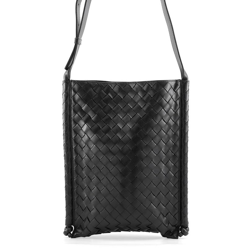 ボッテガヴェネタ ショルダーバッグ イントレチャート レザー BOTTEGA VENETA バッグ 黒
