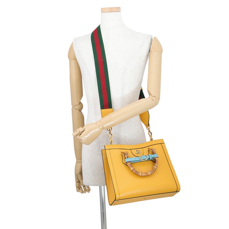 グッチ ハンドバッグ ダイアナ スモール トート バンブー レザー 702721 GUCCI 2wayショルダー