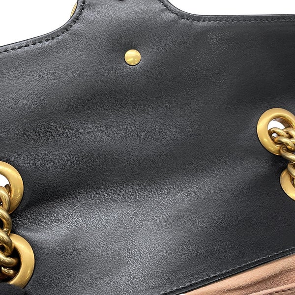 グッチ チェーンショルダーバッグ GGマーモント スモール レザー 446744 GUCCI 黒