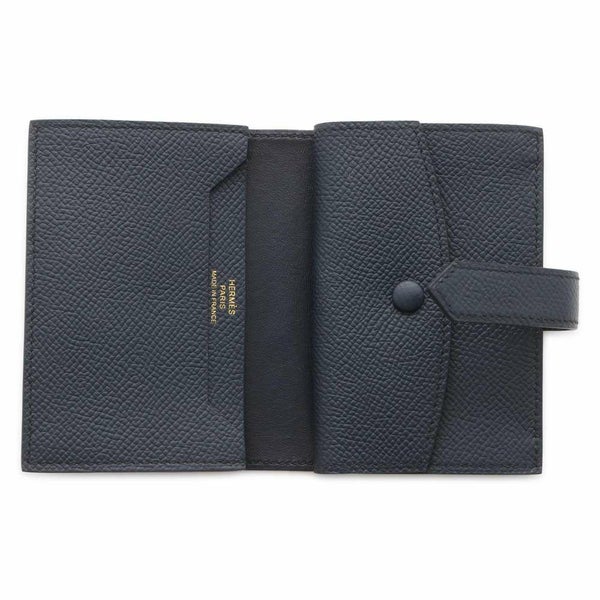 エルメス カードケース ベアン ミニ ブルーインディゴ/ピングゴールド金具 ヴォーエプソン U刻印