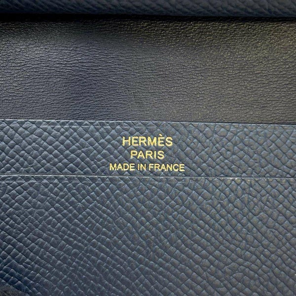 エルメス カードケース ベアン ミニ ブルーインディゴ/ピングゴールド金具 ヴォーエプソン U刻印