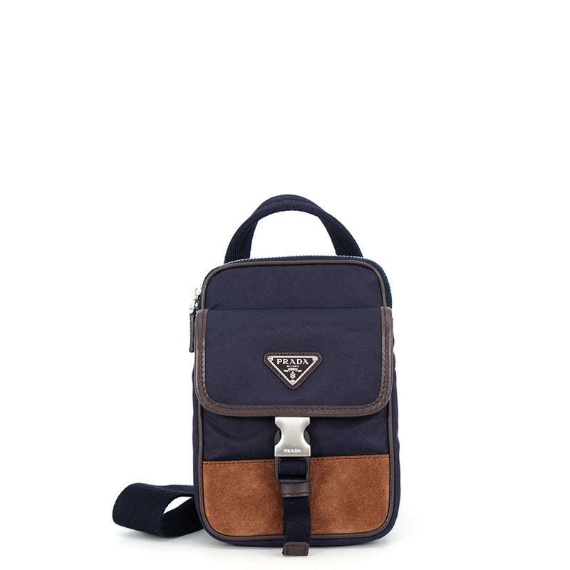 プラダ フォンホルダー Re-Nylon トライアングルロゴプレート スマートフォンケース ナイロン スエード 2ZH194 PRADA