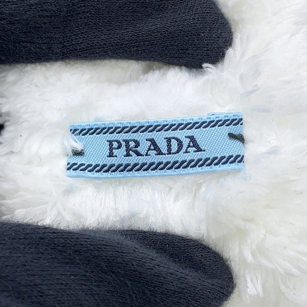 プラダ シュシュ トライアングルロゴ テリー シュシュ コットン 1IF015 PRADA ヘアアクセサリー ヘアゴム 白